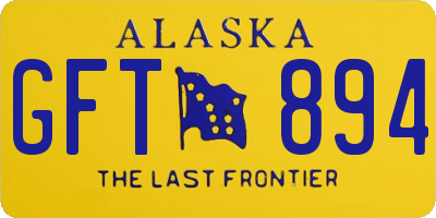AK license plate GFT894