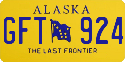 AK license plate GFT924