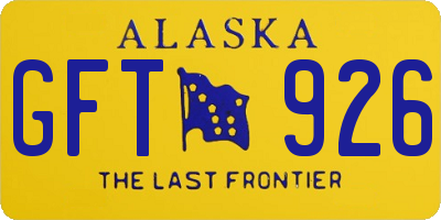 AK license plate GFT926