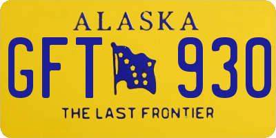 AK license plate GFT930