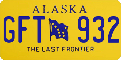 AK license plate GFT932