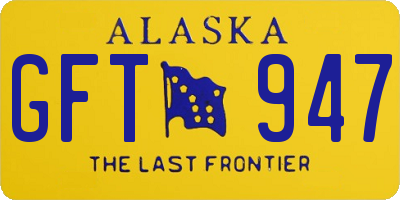 AK license plate GFT947