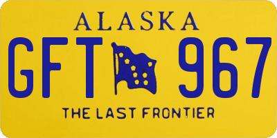 AK license plate GFT967