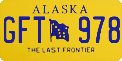 AK license plate GFT978