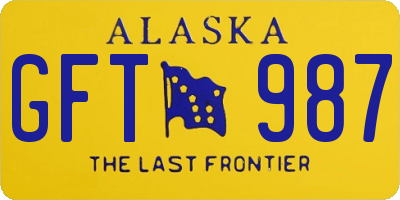 AK license plate GFT987