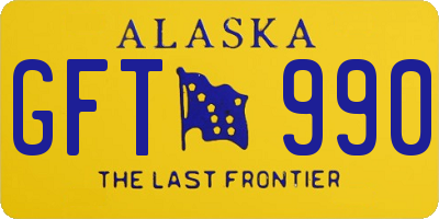 AK license plate GFT990