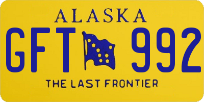AK license plate GFT992