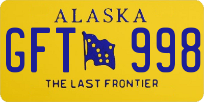 AK license plate GFT998