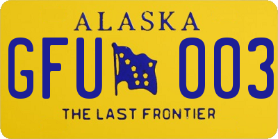 AK license plate GFU003
