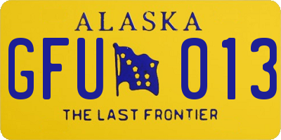 AK license plate GFU013