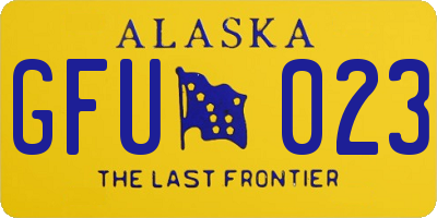 AK license plate GFU023