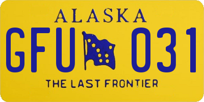 AK license plate GFU031