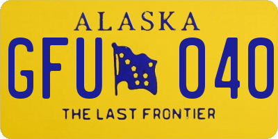 AK license plate GFU040