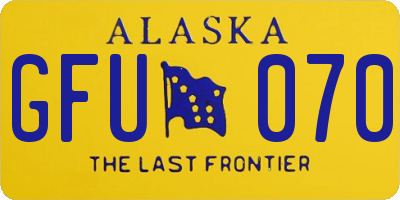 AK license plate GFU070