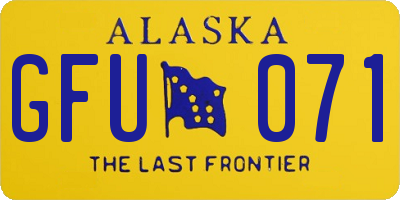 AK license plate GFU071