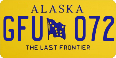 AK license plate GFU072