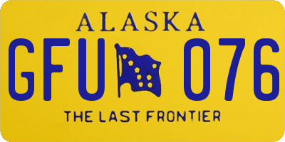 AK license plate GFU076