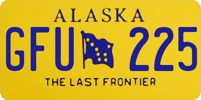 AK license plate GFU225