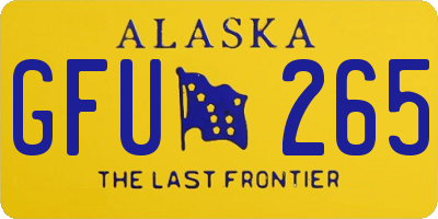 AK license plate GFU265
