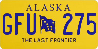 AK license plate GFU275