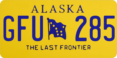 AK license plate GFU285