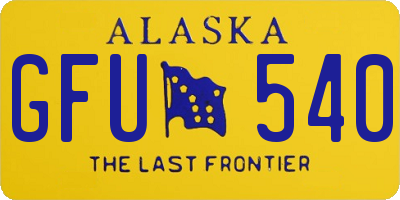 AK license plate GFU540