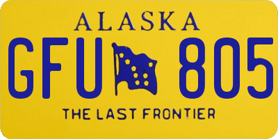 AK license plate GFU805