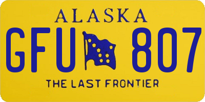 AK license plate GFU807