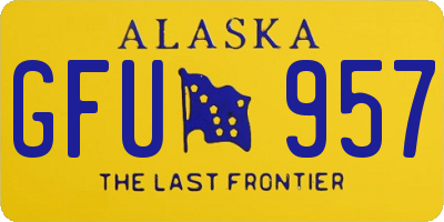 AK license plate GFU957