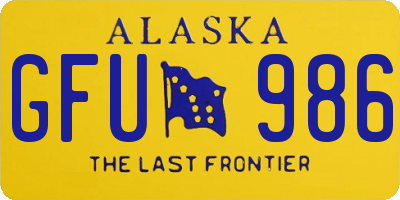 AK license plate GFU986
