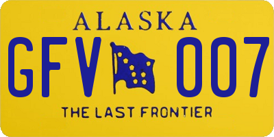 AK license plate GFV007