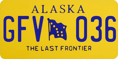 AK license plate GFV036