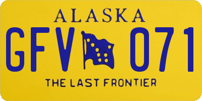 AK license plate GFV071