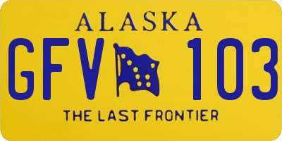 AK license plate GFV103
