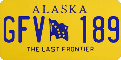 AK license plate GFV189