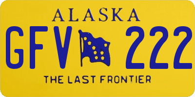 AK license plate GFV222