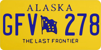 AK license plate GFV278