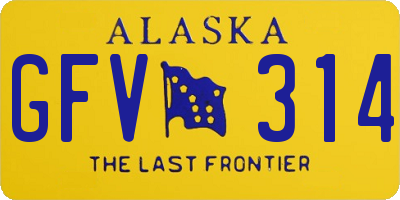 AK license plate GFV314