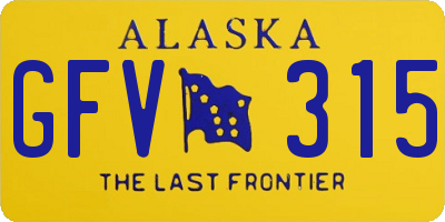 AK license plate GFV315
