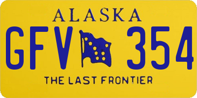 AK license plate GFV354