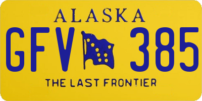 AK license plate GFV385