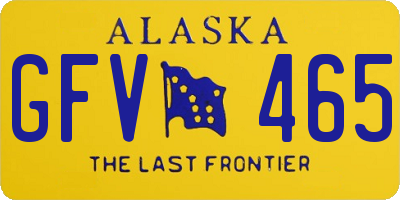 AK license plate GFV465