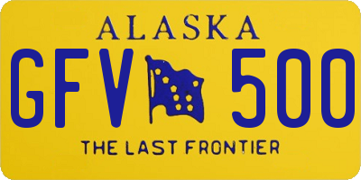 AK license plate GFV500