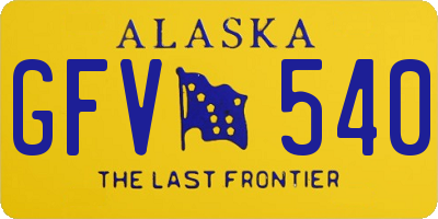 AK license plate GFV540