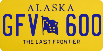 AK license plate GFV600