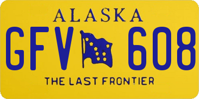 AK license plate GFV608