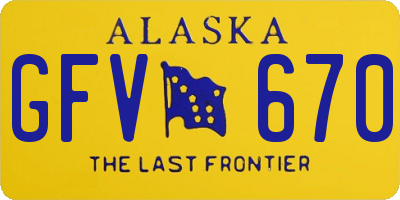 AK license plate GFV670