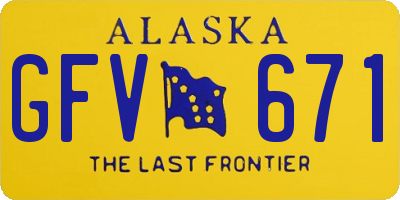 AK license plate GFV671