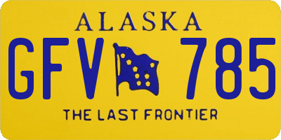 AK license plate GFV785