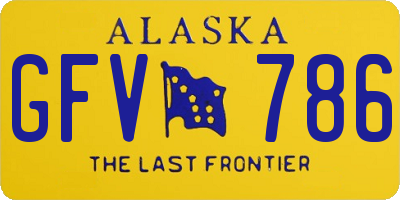 AK license plate GFV786
